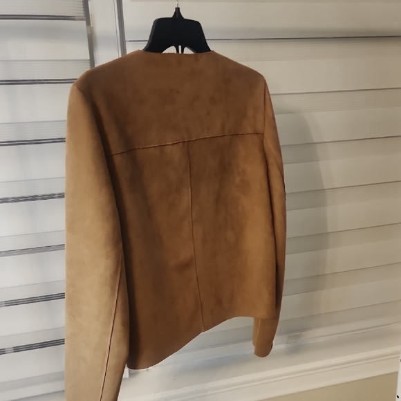 Philosophy Camel Women's Suede Biker Blazer Size S - Picture 5 of 5